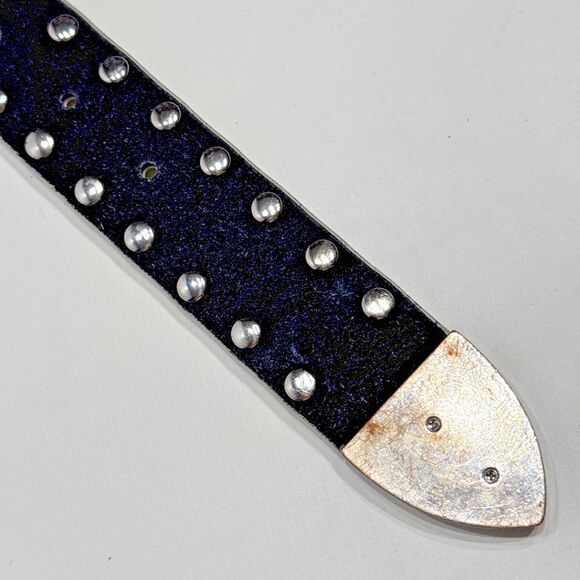 Genuine Leather Gray Croc Embossed Jeweled Rhinestones Western Belt Women’s S - Picture 14 of 16